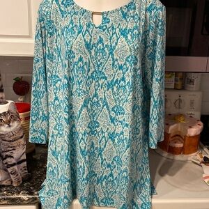 D womens Ellen Weacver casual stretch 3/4 sleeve plus size top 2x.  EUC